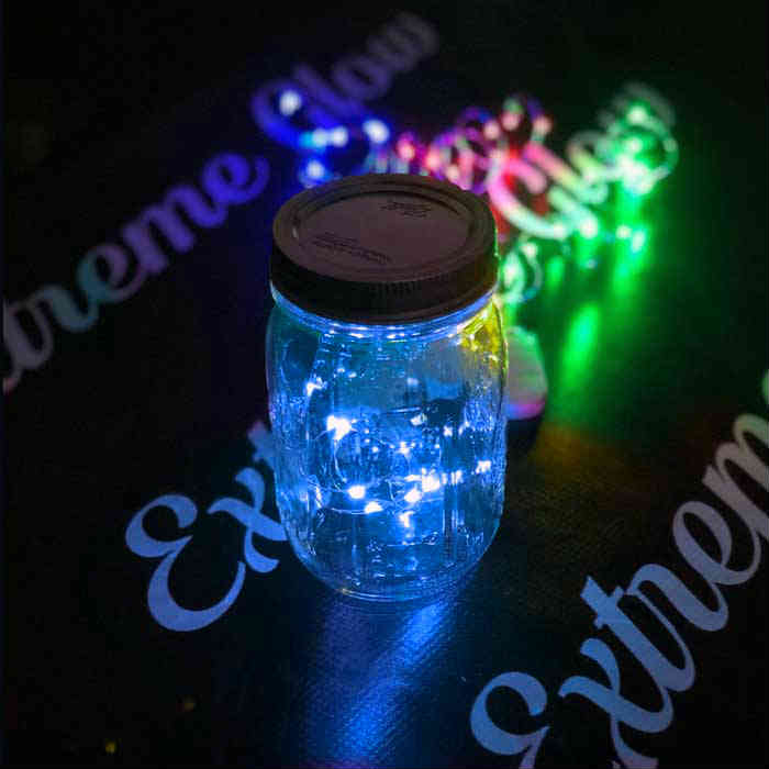 Blue LED Fairy Wire, 10 LEDs Coin Cell Batteries Firefly Mason Jar, String Light with Timer, Silver wire string light, dew drop LEDs, Silver Wire string lights, wire string lights, wedding, centerpiece, center piece, decoration, decor, christmas, tree, wreath, flower, costume